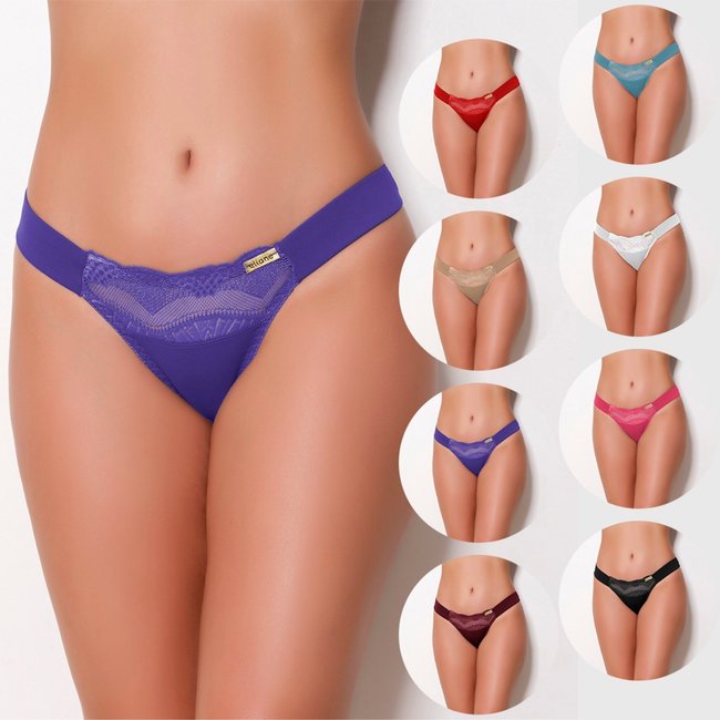 Kit 5 Tangas Gabi Lingerie de Microfibra detalhe de renda Sexy Confortável