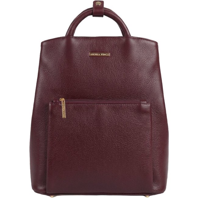 Mochila bolsa slim couro liso antifurto Lavínia - Marsala