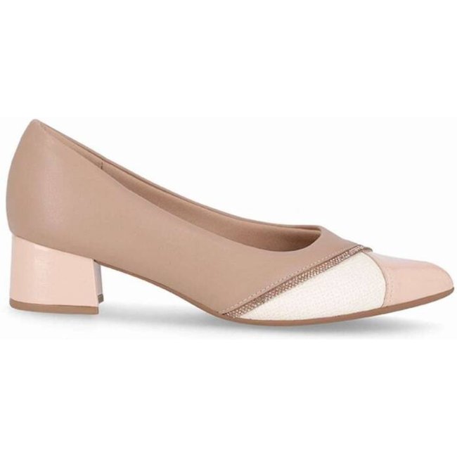 Sapato Piccadilly Casual Salto Médio - Feminino - Nude