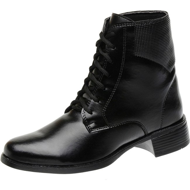 Bota Cano Médio Feminina Mr Try Shoes Casual Salto Baixo Preto