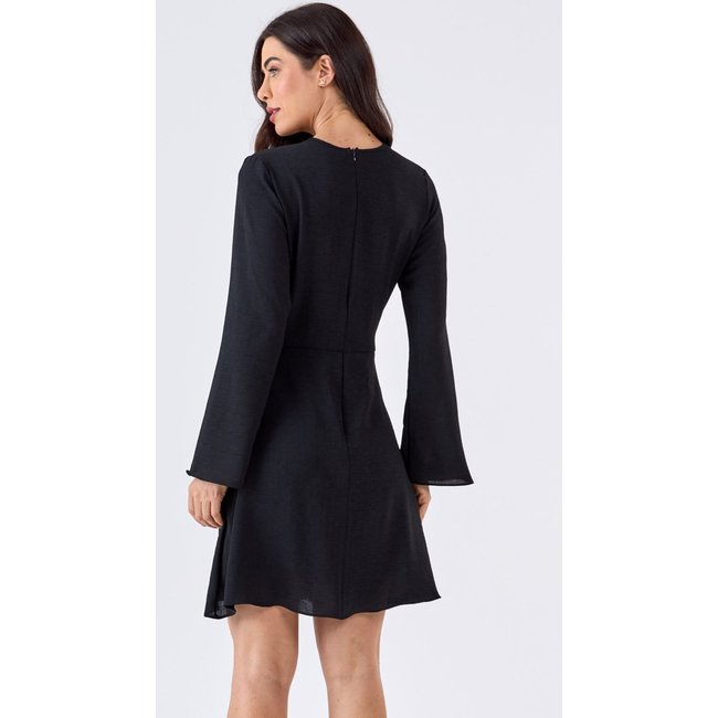 Vestido Curto PKS Com Transpasse Lateral Preto