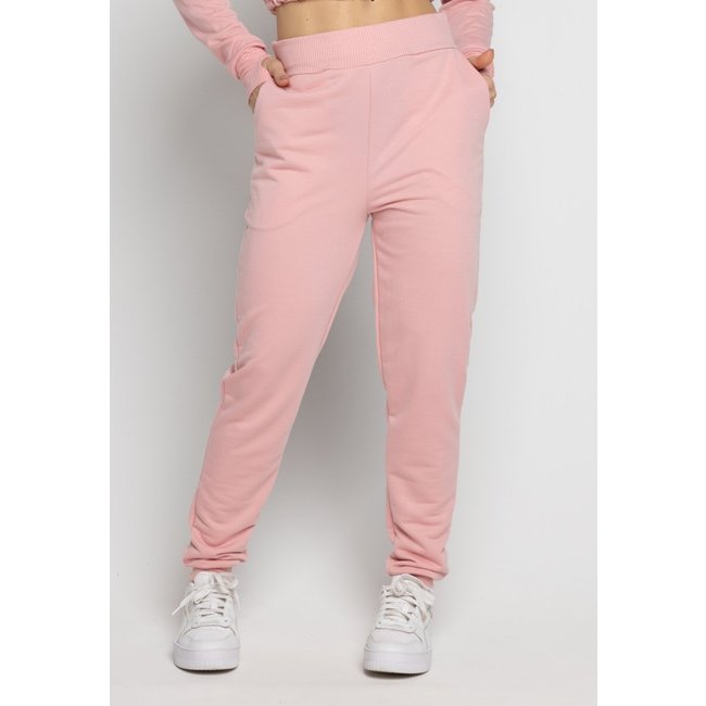 Calça Feminina Vekyo Moletinho Jogger Com Elástico e Bolsos Rosa