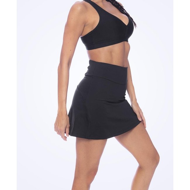 Saia-Shorts Speedo Power Feminino Preto Preto