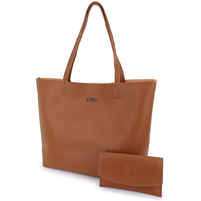 Bolsa Sacola Feminina Dia a Dia de Ombro Tira Colo Retta Oficial Caramelo