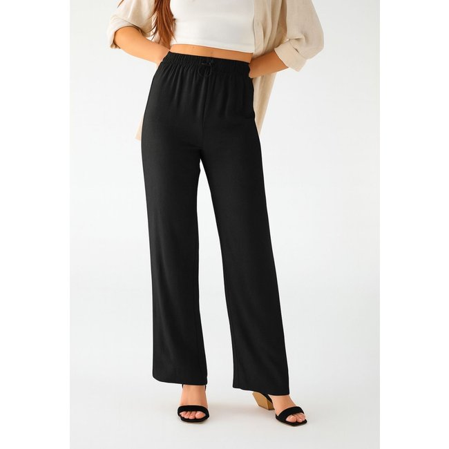 Calça Pantalona Levosch De Linho Preto