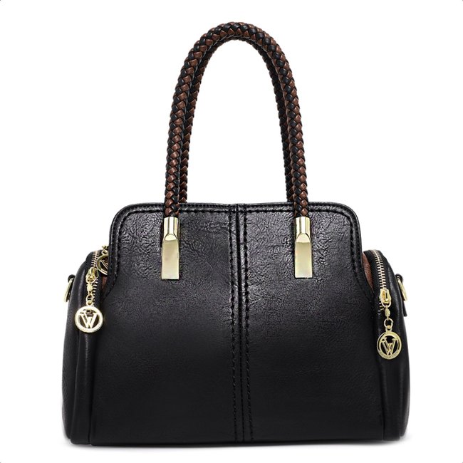 Bolsa Baú Média Luxuosa De Mão Feminina Transversal De Ombro - Preto