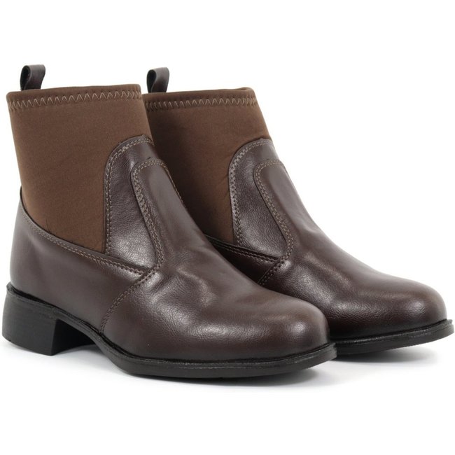 Bota Feminina Cano Curto Salto Baixo 4001 Cafe