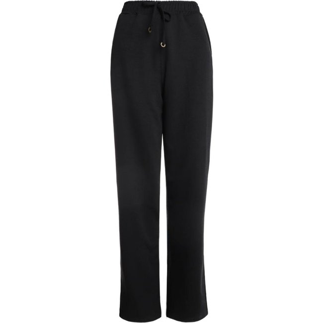 Calça Ponto Roma Com Fenda Feminina PRETO