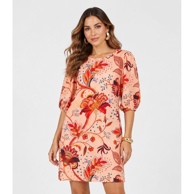 Vestido Midi Com Manga Flare 3/4 Infinita Cor Marrom