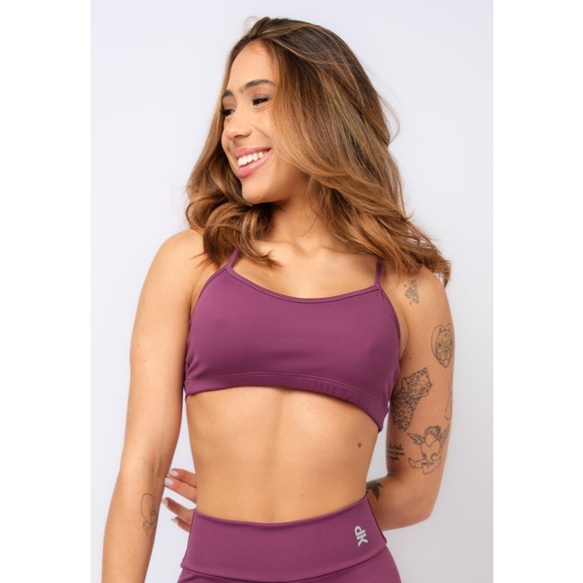 Top Fitness Pink Urban Nadador Alça Sustentação Feminino Poliamida Academia - Uva