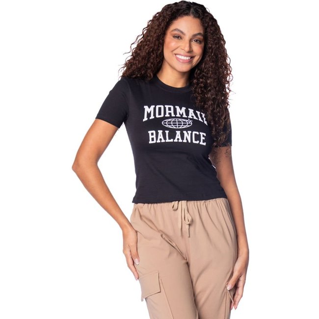 Blusa Feminina Mormaii Baby Tee Cropped Estampa Preto