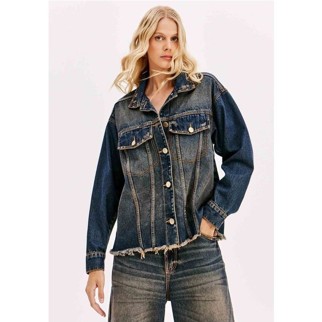 Jaqueta Jeans Trucker Com Botões Sport Easy