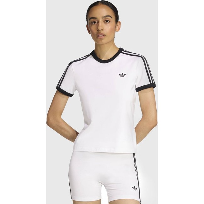 Camiseta Feminina adidas Originals 3S Slim Branca