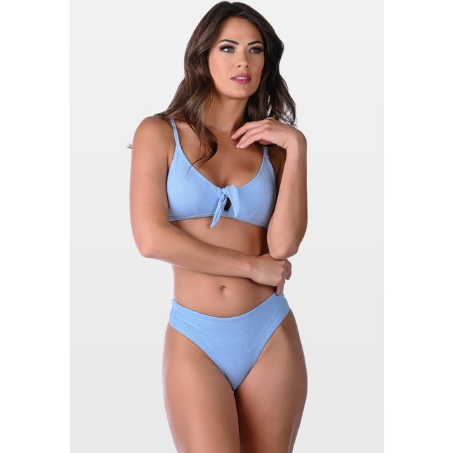 Biquíni Summer Soul Bojo Removível Fio Dental Duplo Texturizado Azul Claro