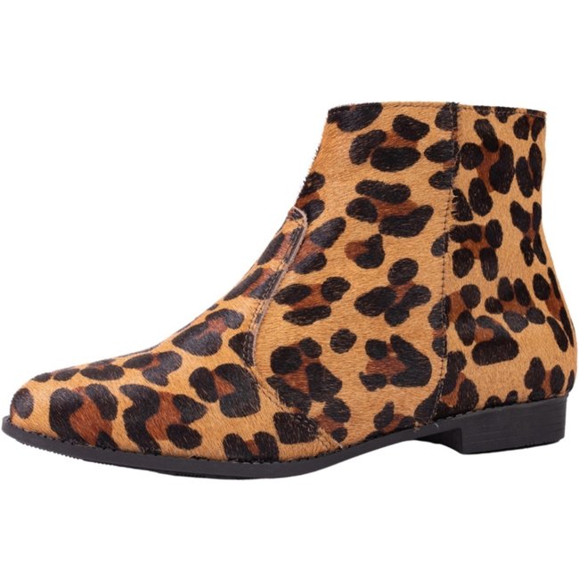 Bota Cano Curto Feminina em Couro Onça Kuento Shoes