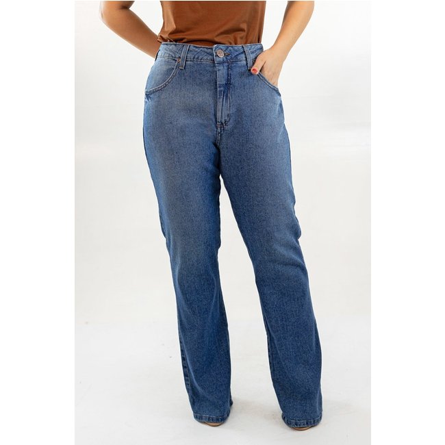 Calça Jeans Feminina Flare Plus Size Alta Elastano Anticorpus