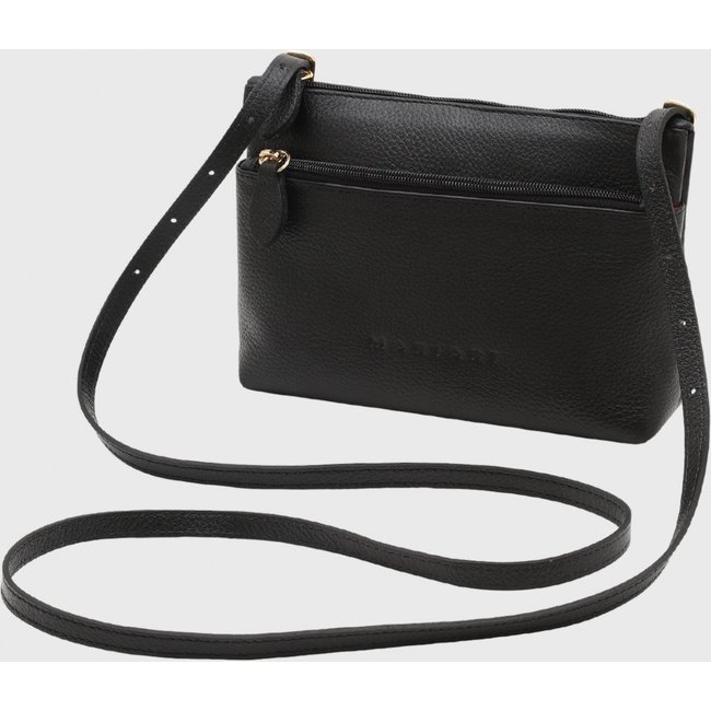 Bolsa Transversal de Couro Mariart Ágata Preta