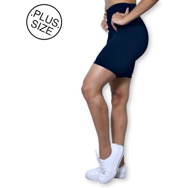 Bermuda Plus Size Heide Ribeiro Legging Suplex Basic Marinho