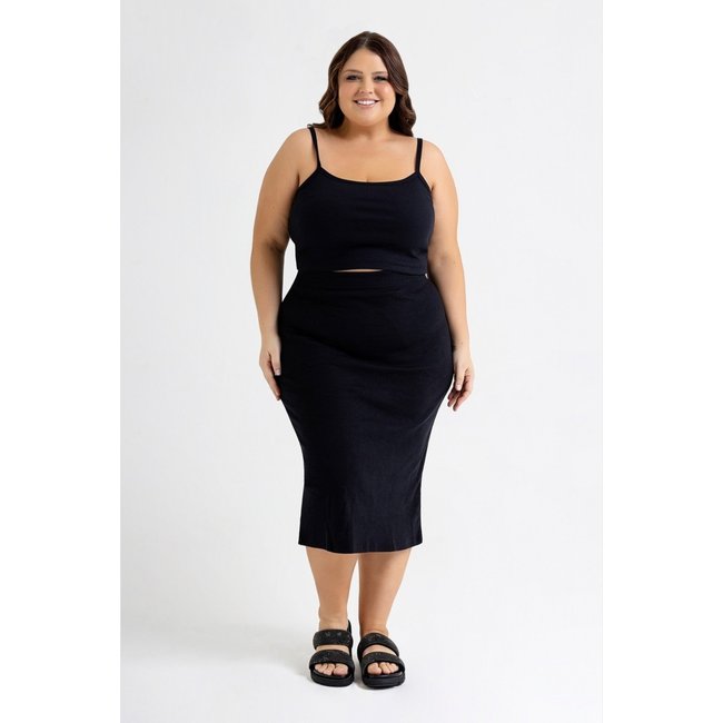 Top em Ribana Básico Just Basic Preto