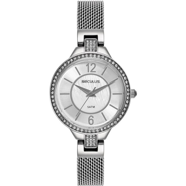 Relógio Feminino Seculus Analógico Prata Minimalista Seculus
