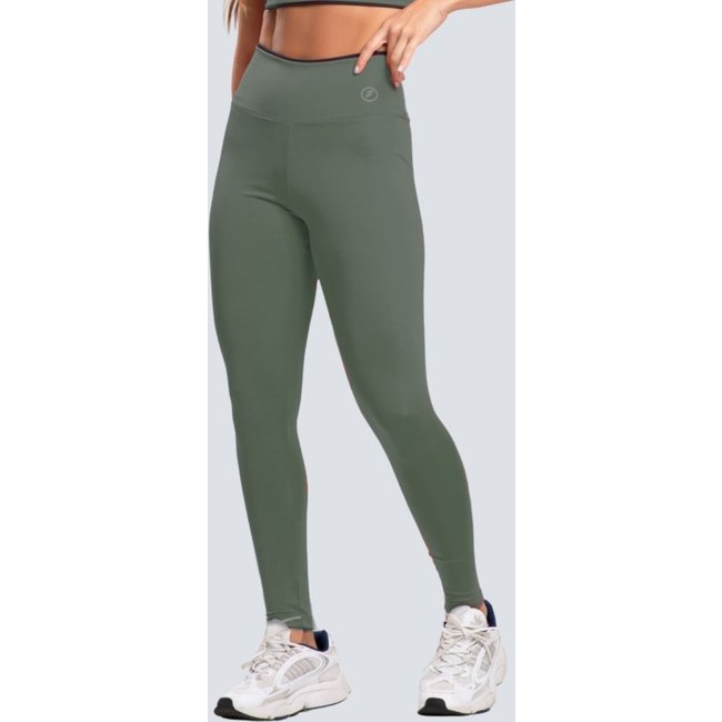 Legging Fit One Element Suplex Cós Alto Zero Transparência Verde Oliva
