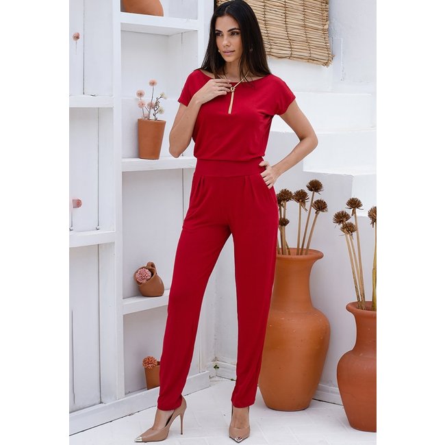Macacão Longo B'Bonnie Canoa Vermelho