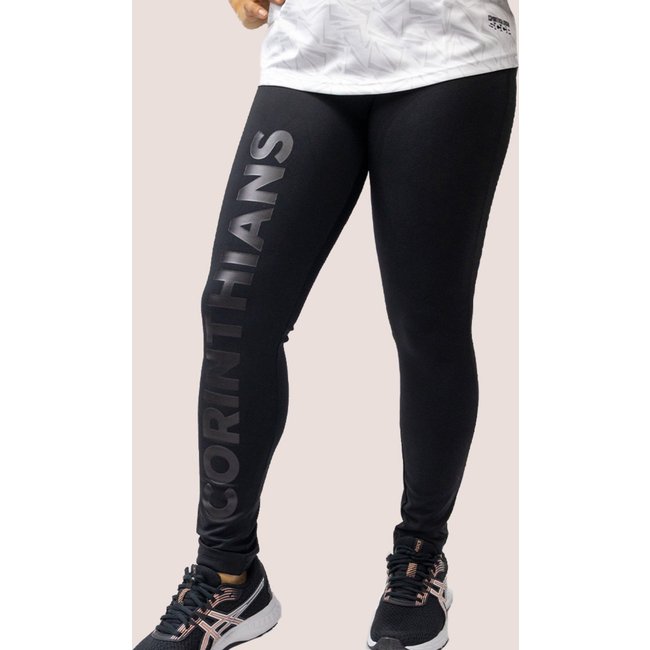 Calça Legging Corinthians Feminina Oficial Preto