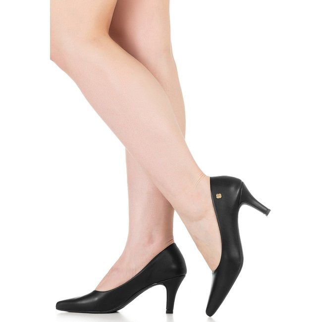Scarpin Salto Alto Gigil Sapato Bico Fino Preto
