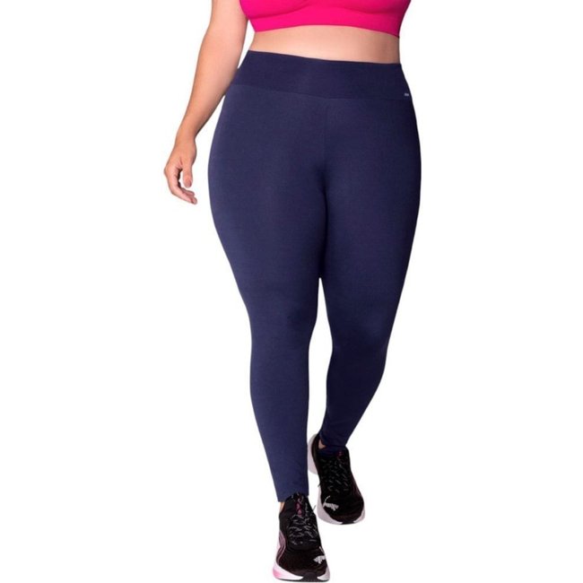 Calça Legging Selene Básica Fitness Plus Size Feminina - Azul Marinho - selene