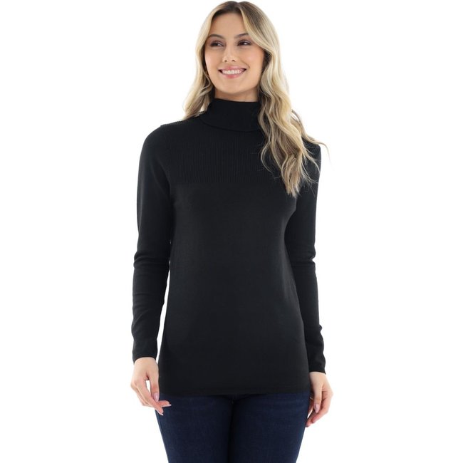 Suéter Tricot Gola Alta Preto P Gazzy