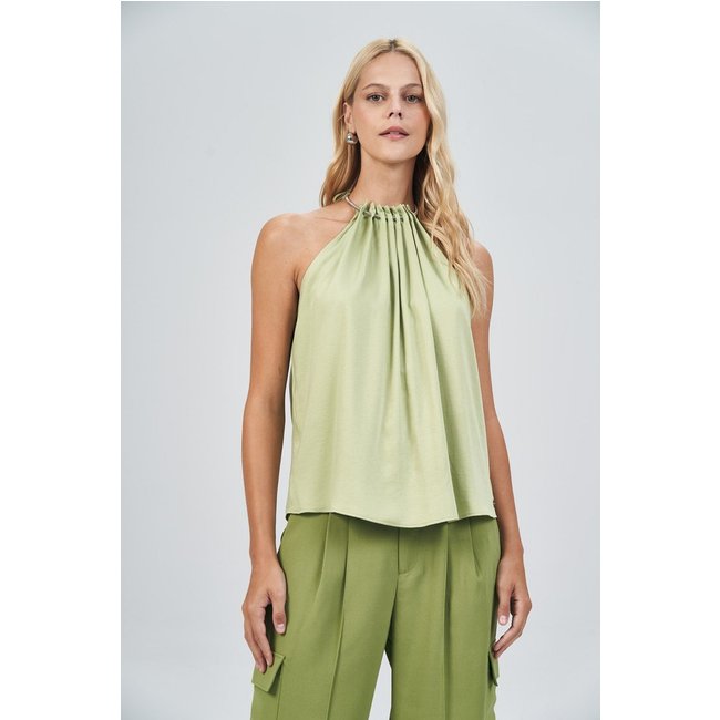 Blusa Gola Franzida Feminina Acostamento