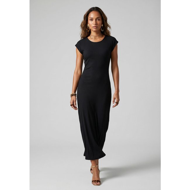Vestido Feminino Lez a Lez Malha Canelada Modal Preto
