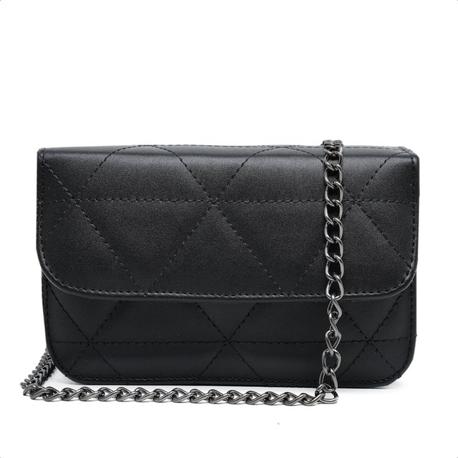 Bolsa Preta Pequena Feminina Quadrada Bordada Clutch Carteira De Mão Festa Alça Corrente De Ombro Elegante