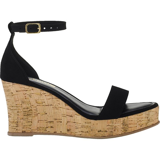 Sandália Feminina Salto Plataforma Anabela Shekinah Lançamento Confortável Moda Preto