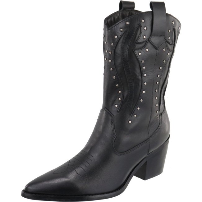 Bota Texana Country Western Cravo em Couro Feminina Maria Paula Preto