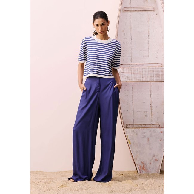 Calça CaCay Pantalona Lisa Azul