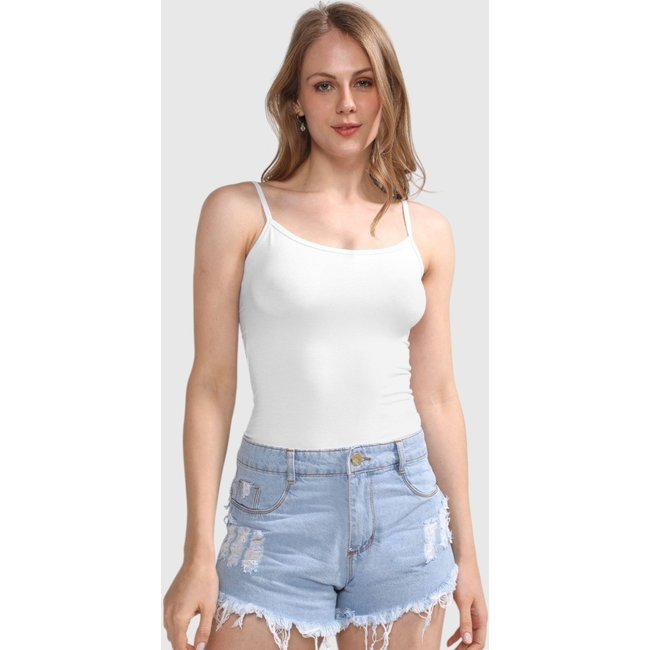 Camisa Alça Fina D Bell Outlet Fashion Branca