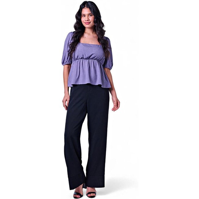 Blusa Feminina Listrada Viscose Cinza Claro Incolor