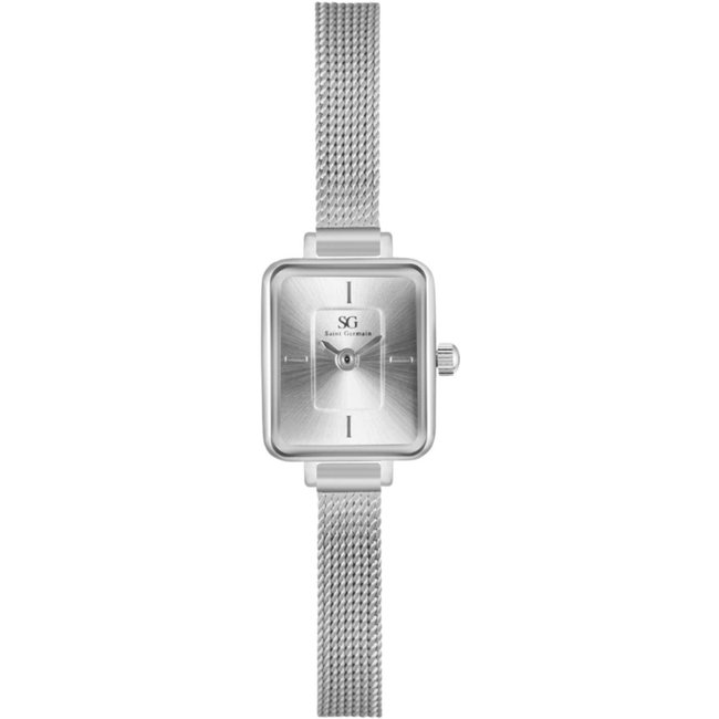 Relógio Feminino Saint Germain Quadrado Prata Square Mini Harlem Full Silver