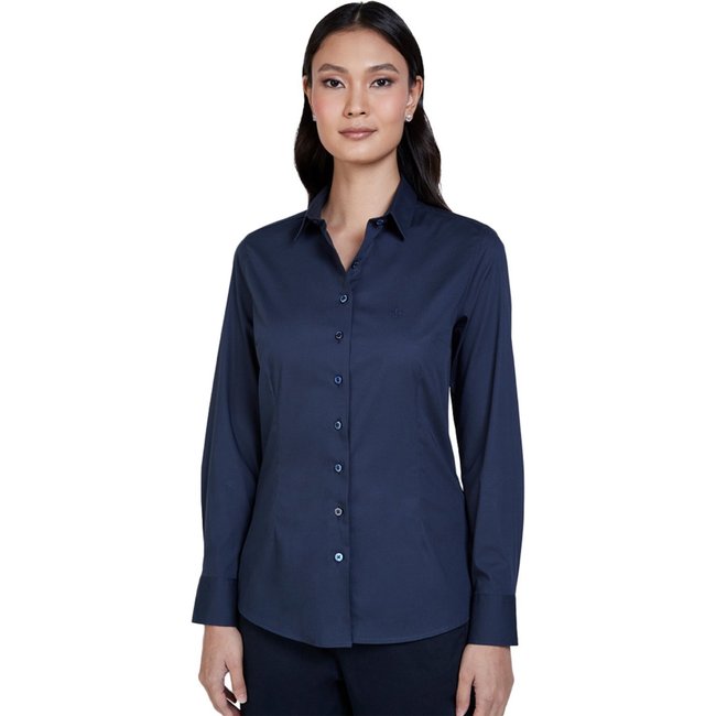 Camisa Dudalina Stretch Ou24 Azul Escuro Feminino