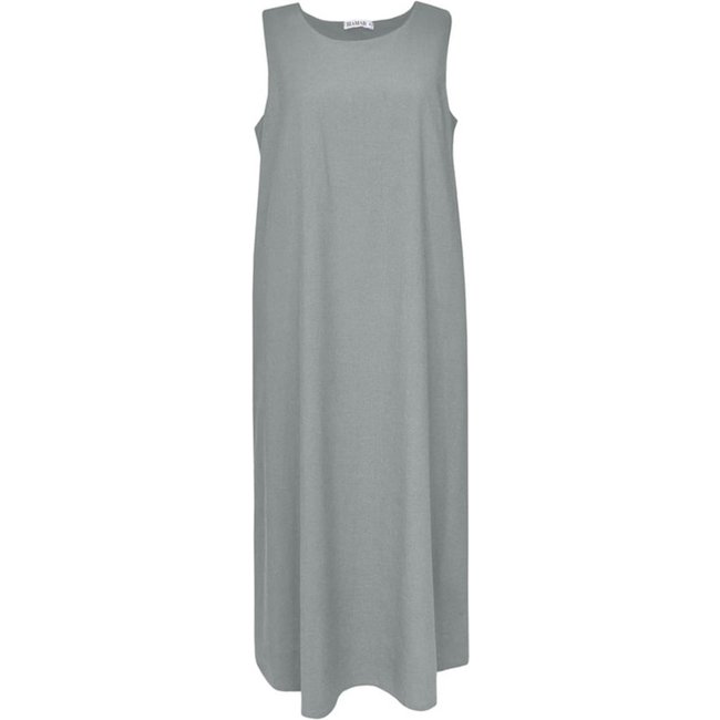 Vestido Feminino Biamar Longo Viscose Linho Cinza