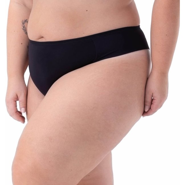 Calcinha Fio Dental 2Rios 22002 Plus Size Preta Microfibra Semi fio dental Elástico viés