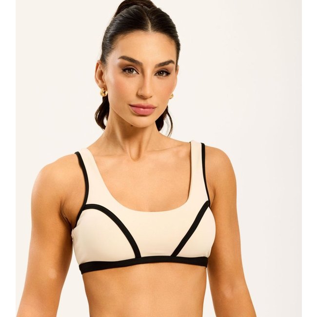 Top Cosmo Soft Beige Poliamida Com Bojo Donna Carioca