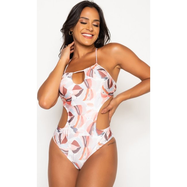 Maiô Feminino Engana Mood Modas Mamãe Estampado Praia Verão 153 Cinza