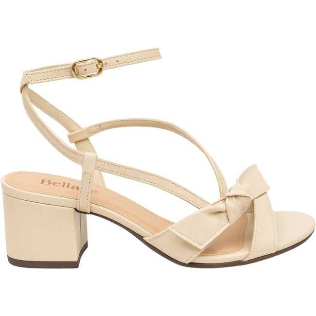 Sandália Bellaze Salto Médio Off White