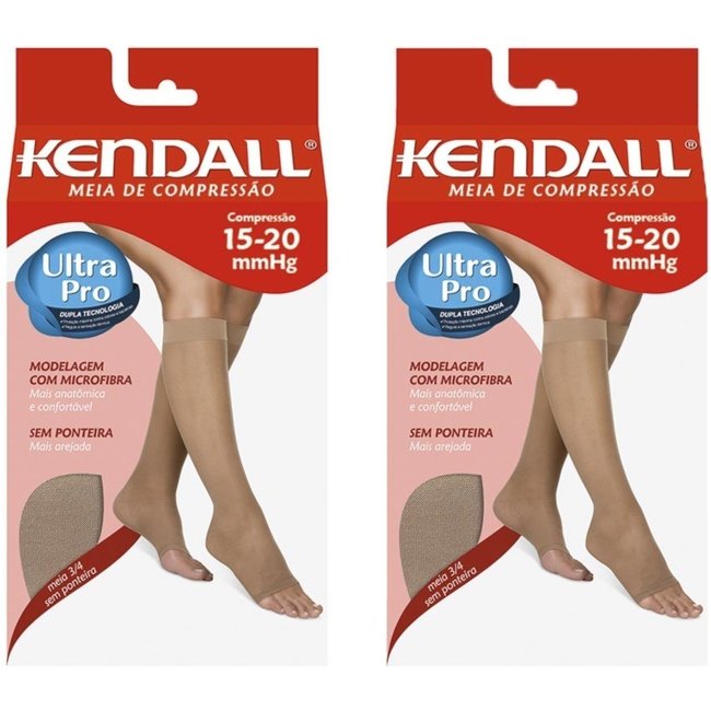 Kit com 2 Meias Kendall 3/4 Média Compressão sem Ponteira - 1871 Mel