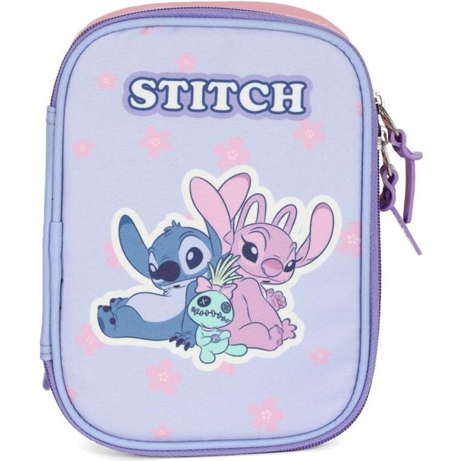 Infantil - Estojo Box Médio 100 pens Stitch Disney Roxo