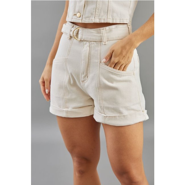 Shorts Sarja Off White Feminino Slouchy Lemier Collection