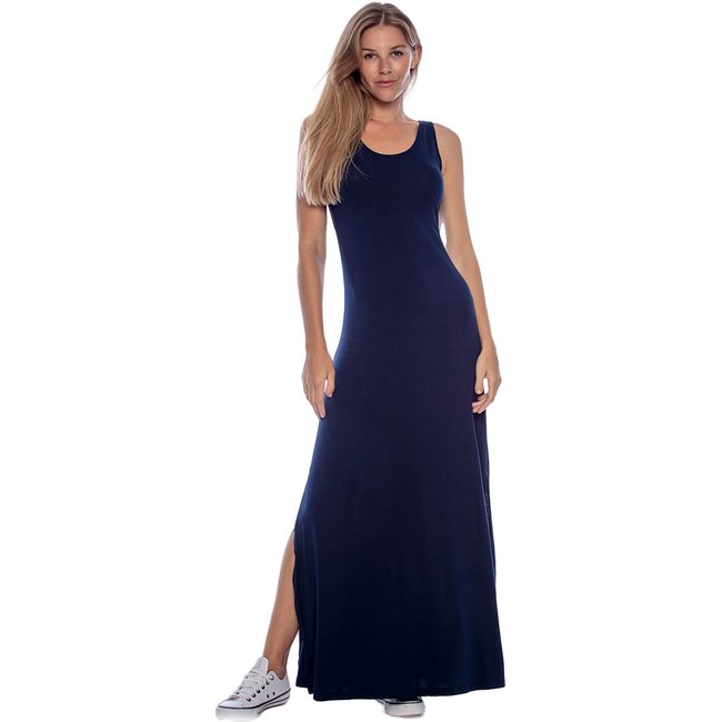 Vestido Longo Regata Malha Amazonia Vital Azul