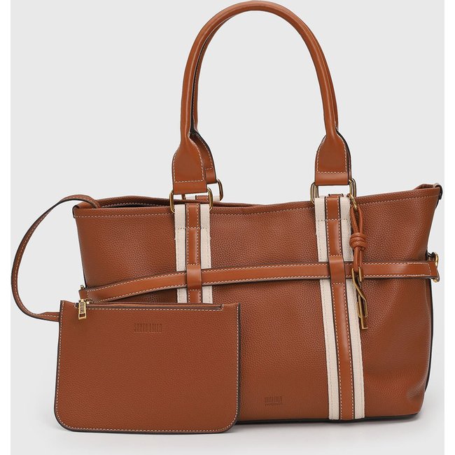 Kit Bolsa e Necessaire Feminina Santa Lolla Grande Caramelo